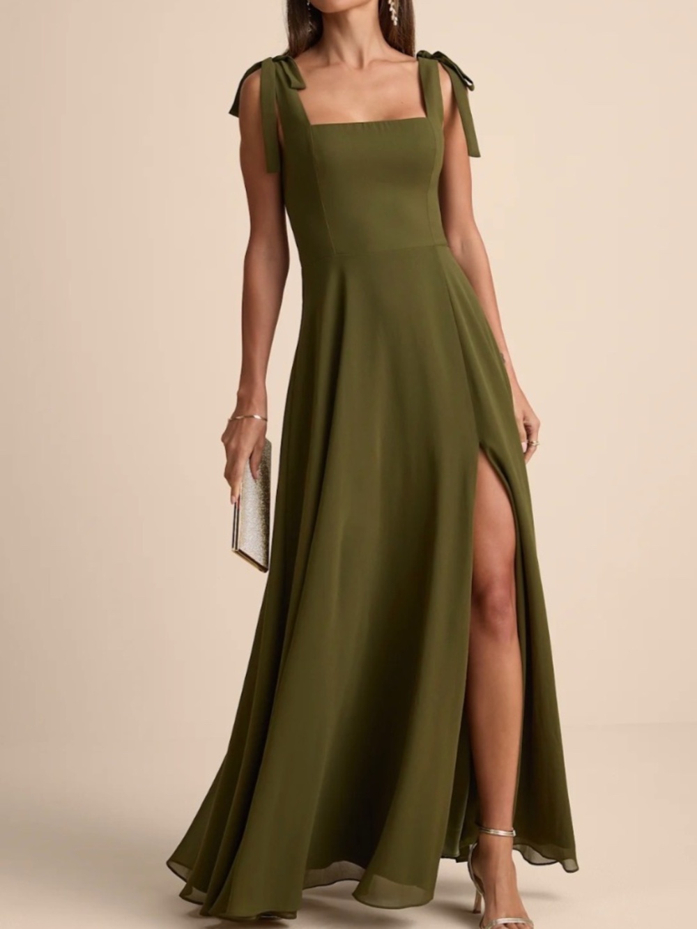 Lulus Love Me Forever olive green dress med